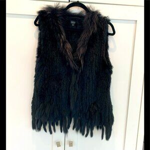 Nwot 100% rabbit fur and 100% raccoon fur vest size small